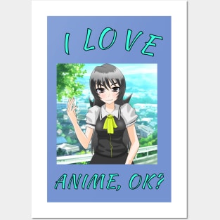 I Love Anime,OK?Cute Japan Culture Fans Gift Posters and Art